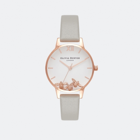 Olivia Burton - Busy Bees Grey Rose Gold Watch